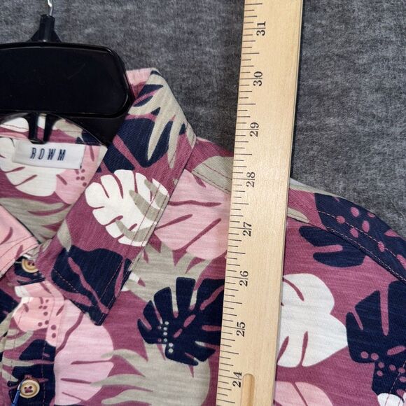 ROWM Mens Button Up Shirt Casual Purple w/ Palm Leaf Floral Print Sz L‎ NEW $59 - Picture 4 of 8